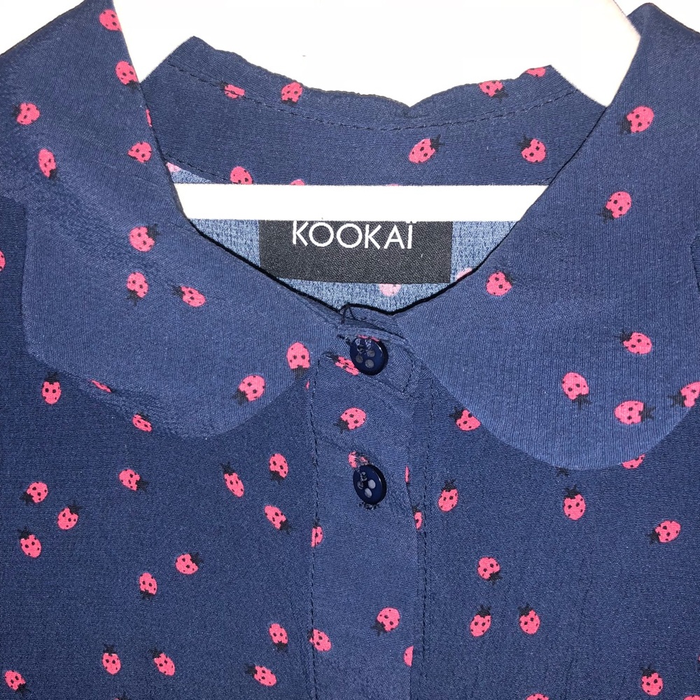 French brand! Cute ladybug button down top